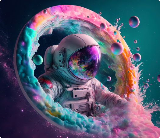 astronauta dentro da galaxia